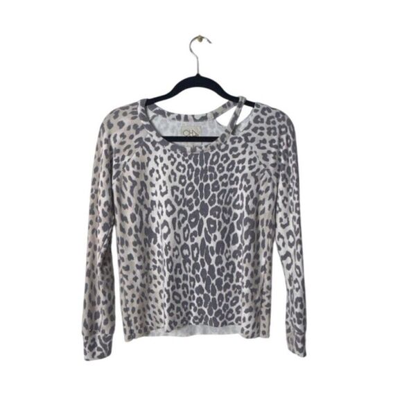 Chaser Womens Leopard Print Long Sleeve Top XS - Picture 1 of 5